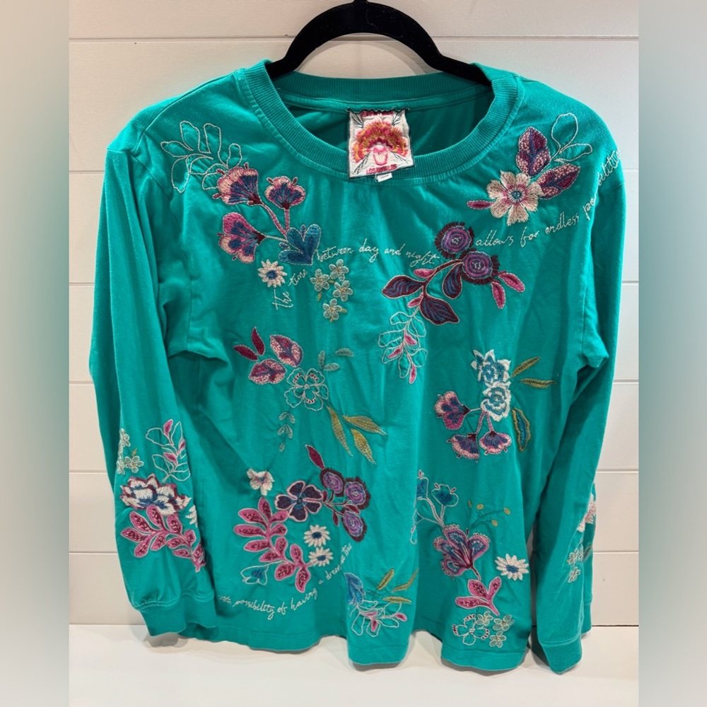 JOHNNY WAS SHILO Relaxed Long Sleeve Shirt in Size Small